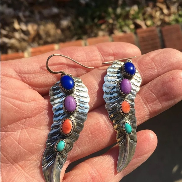 ROIE JAQUE multi stone,Turquoise CHARIOTE Earring - Picture 2 of 6